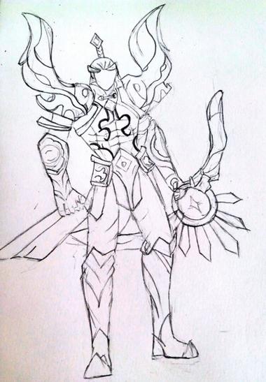 王者荣耀上色教程后羿/王者荣耀里面的后羿怎么画简笔画