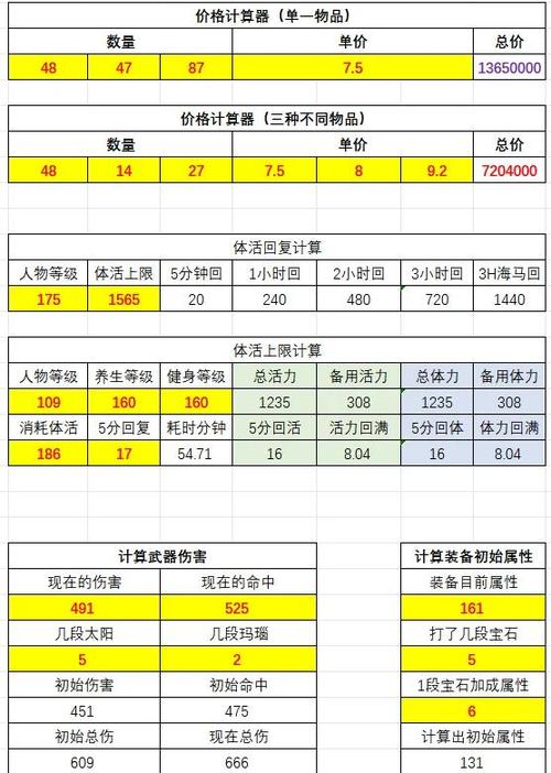 技能计算器-梦幻技能计算器